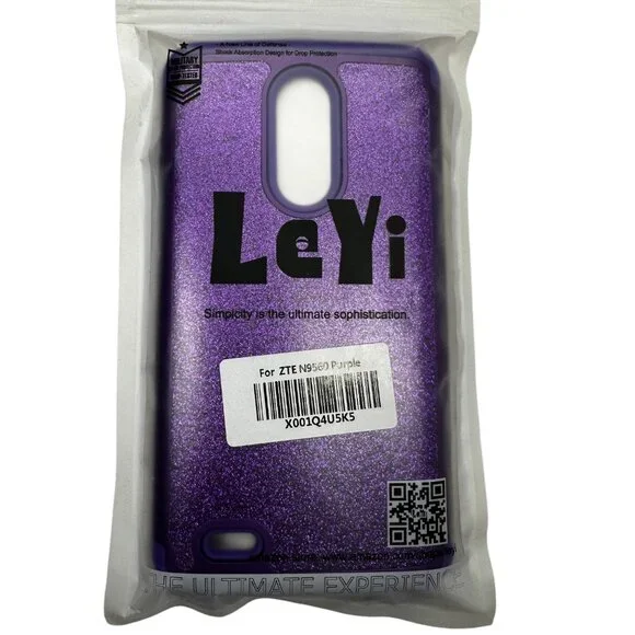 ZTE N9560 Purple Glitter Phone Case - Picture 1 of 9